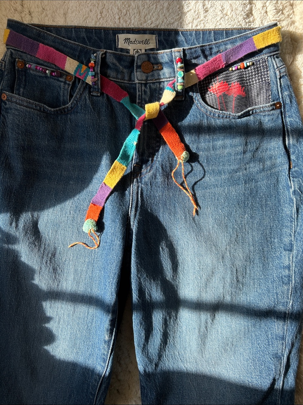 MADEWELL • Boho Embellished Curvy Perfect Vintage JeansBead & Floral Detail - Picture 9 of 16
